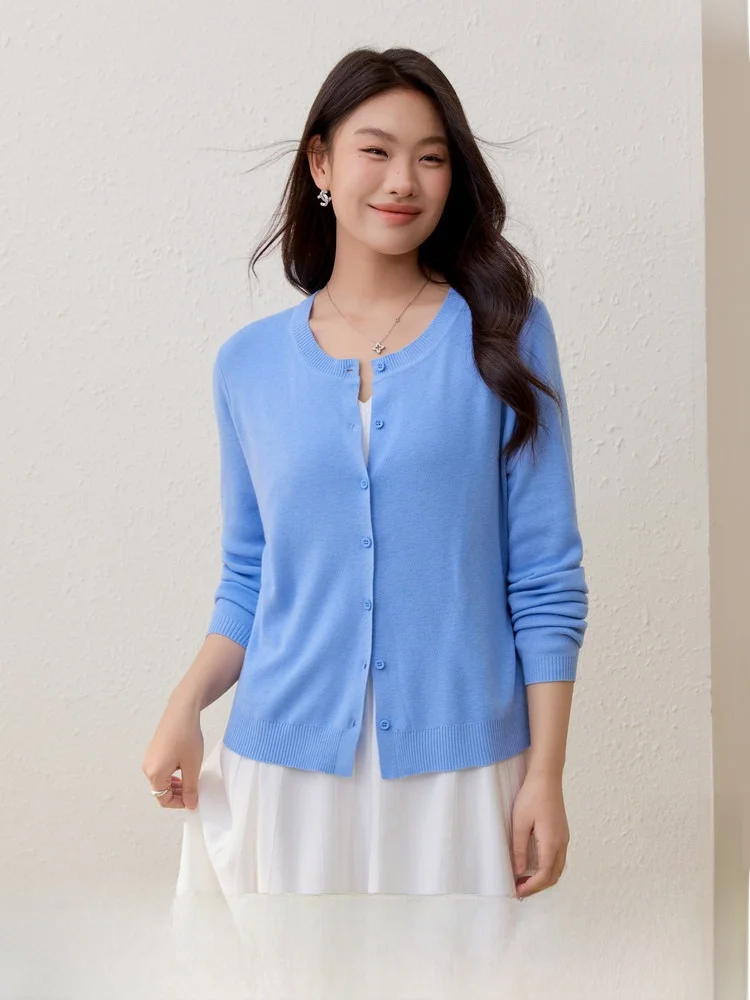 

Simple Knitted round Ne Open Cardigan plus Size Women's Clothing Ele Casual Spring Faion New Arrival