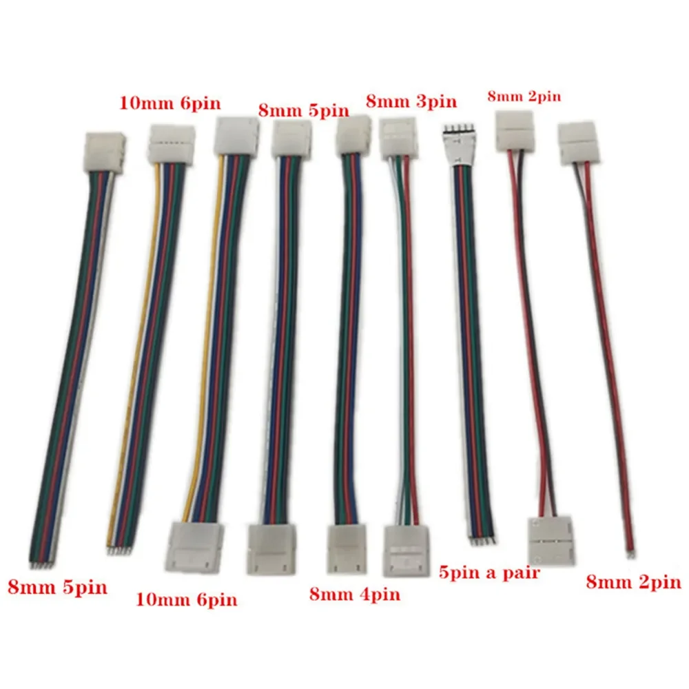 2pin 3pin 4pin 5pin 6pin Connector Solderless Adapter For 3528 5050 RGB RGBW RGBCCT LED Strip