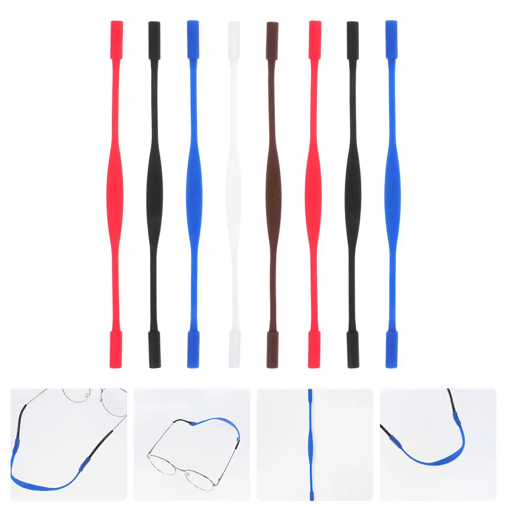 

8Pcs Children Glasses Rope Nonslip Silicone Eyeglass Straps Lightweight Anti-Skid Sports Glasses Fixing Chain for Outdoor Daily