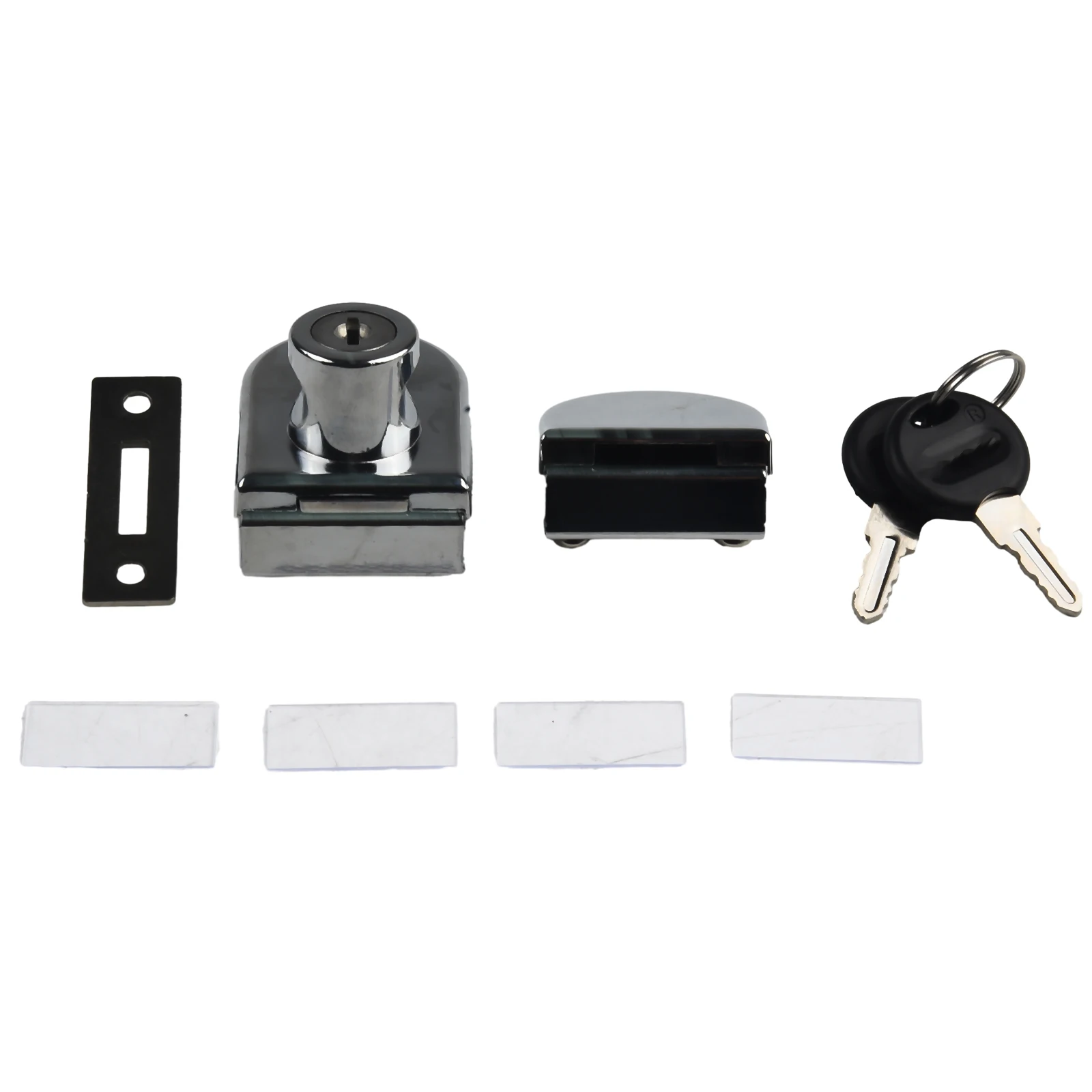 5-8mm Keys Glass Door Lock Smooth Thick glass Zinc Alloy Accessories Display Cabinet Double-Door Hardware Improvement Punch free