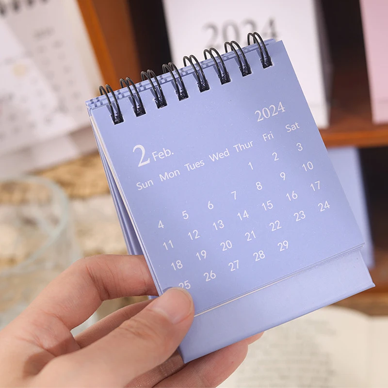 2024 Mini Table Desk calendar Morandi table calendar desktop decoration creative coil calendar plan