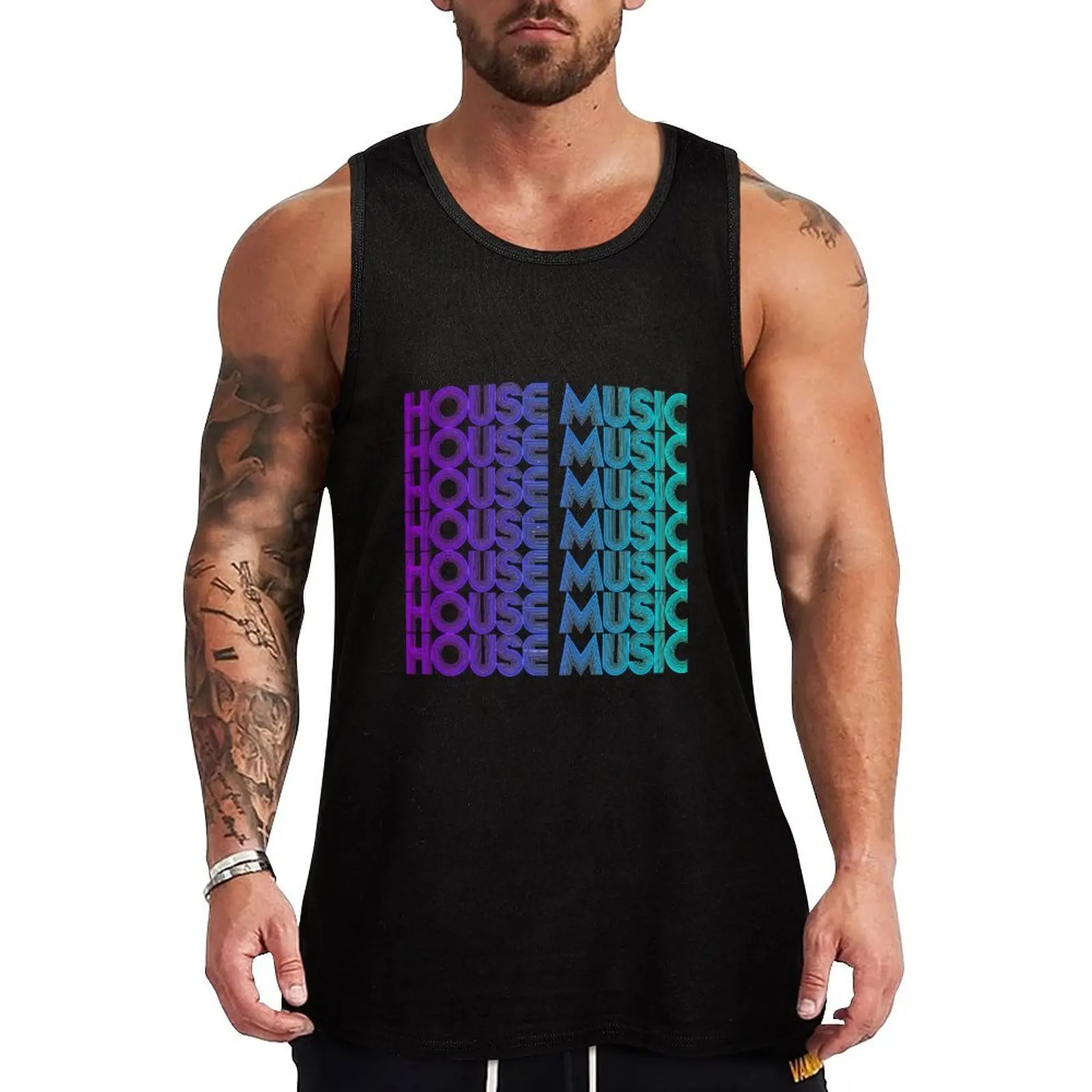 House Music Vaporwave Techno House Music EDM Lover DJ Gear Tank Top sleeveless shirt man gym Men's summer vest Vest male