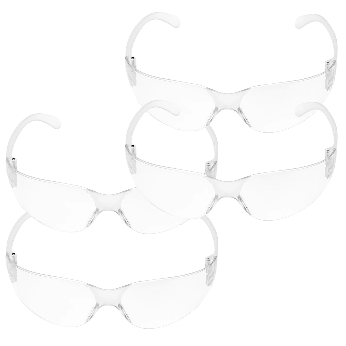 4Pcs Anti-Spittle Glasses Transparent Lens Eye Protective Glasses for Adults Dust Wind Protection Ergonomic Design Safety
