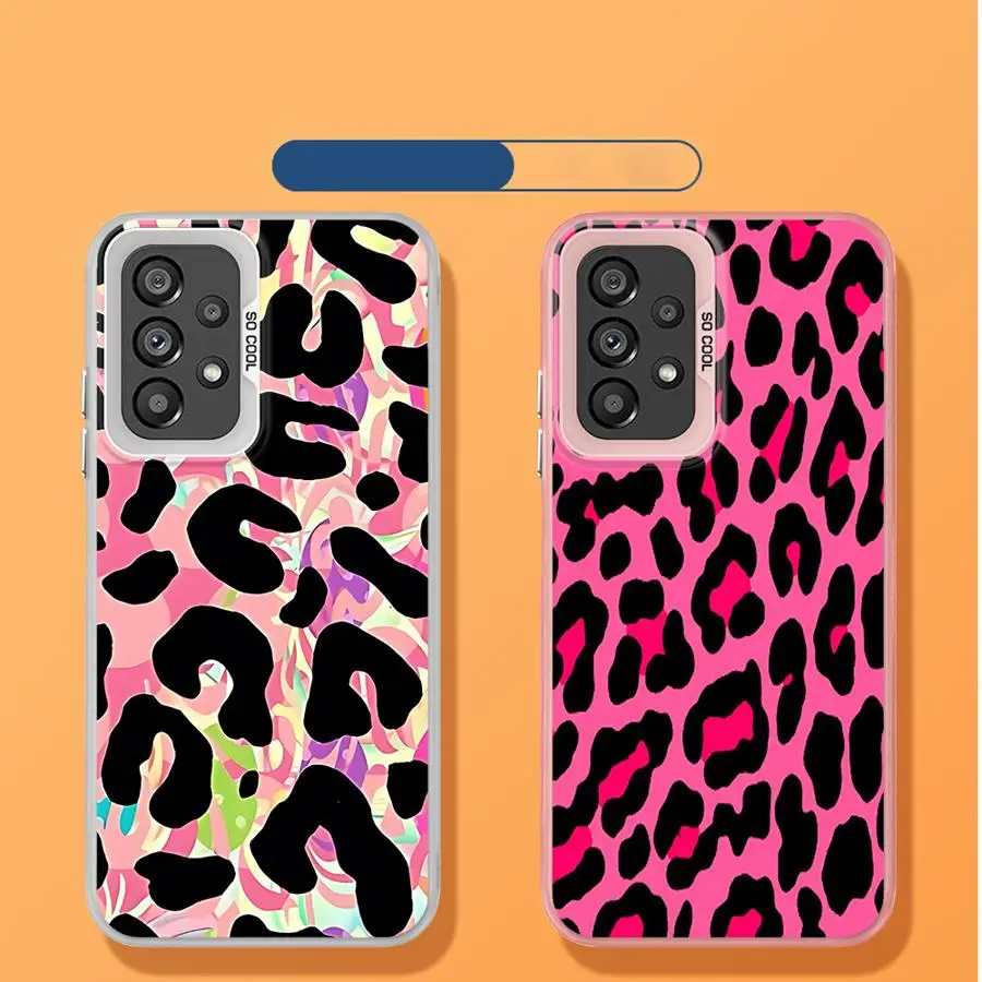 حافظة لهاتف سامسونج جالاكسي A72 A26 A36 A71 A53 A54 A52 A51 A56 A35 A73 A55 لون الفهد #2