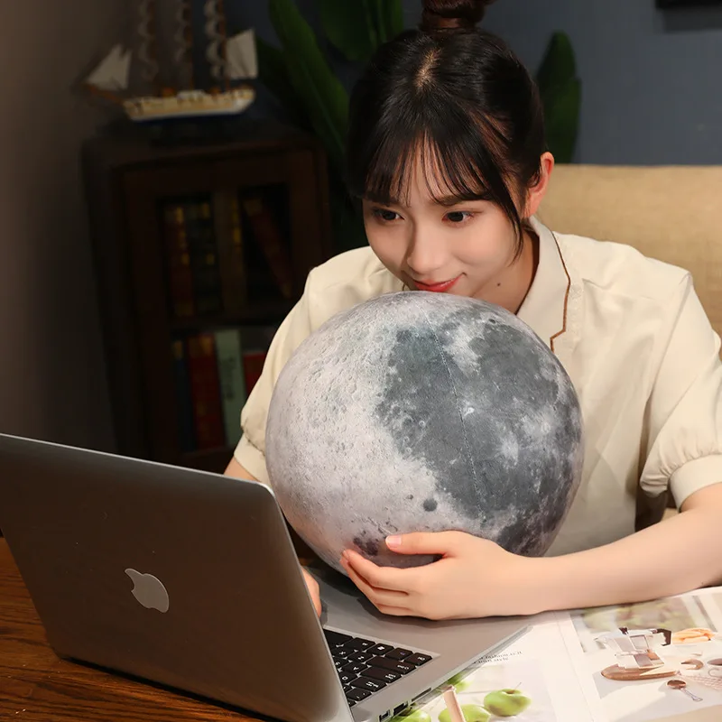 Simuleer de aarde en maan kussen zacht gevuld knuffels ruimte verjaardag thema cadeaus voor kinderen jongens bank knuffelen kussen thuis december