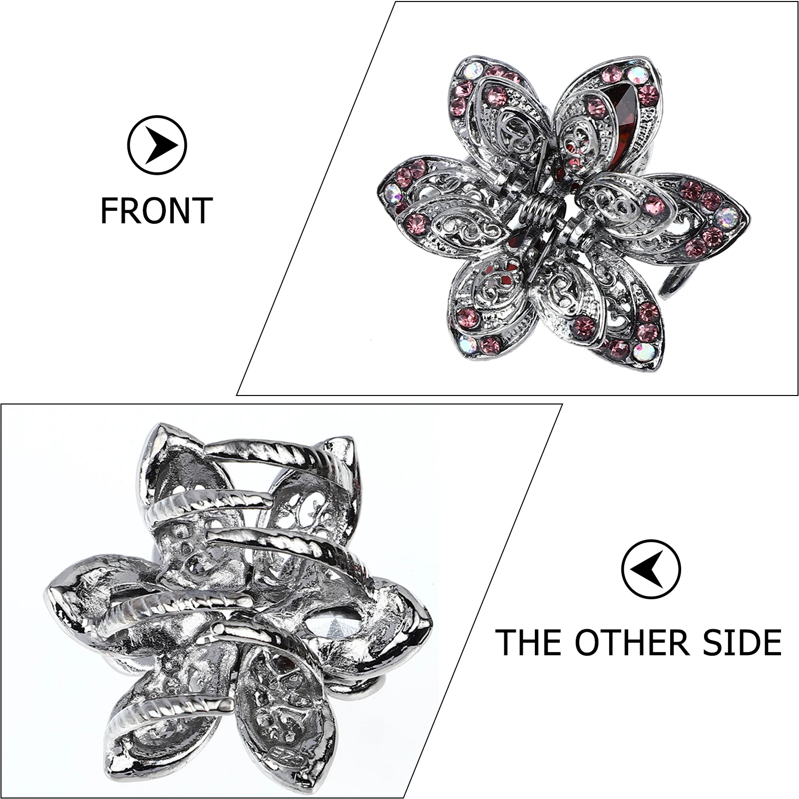 

2 шт., заколка для волос с кристаллами, коготь из сплава, винтажные свадебные аксессуары, нескользящие портативные прически для домашнего использования