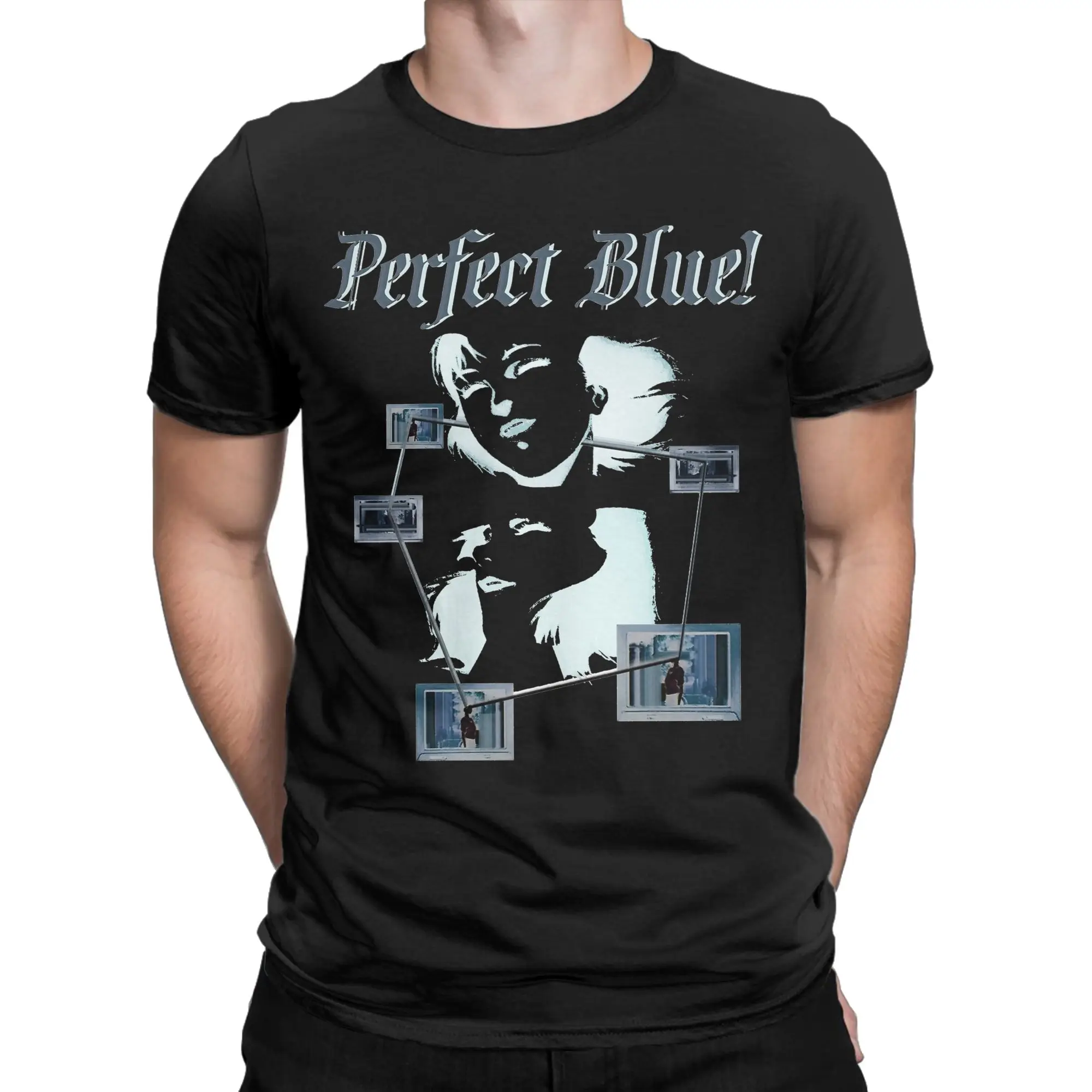 Perfect Blue Signal Waves T Shirts for Men Cotton Vintage T-Shirt Crew Neck  Tee Shirt Short Sleeve Clothing Party
