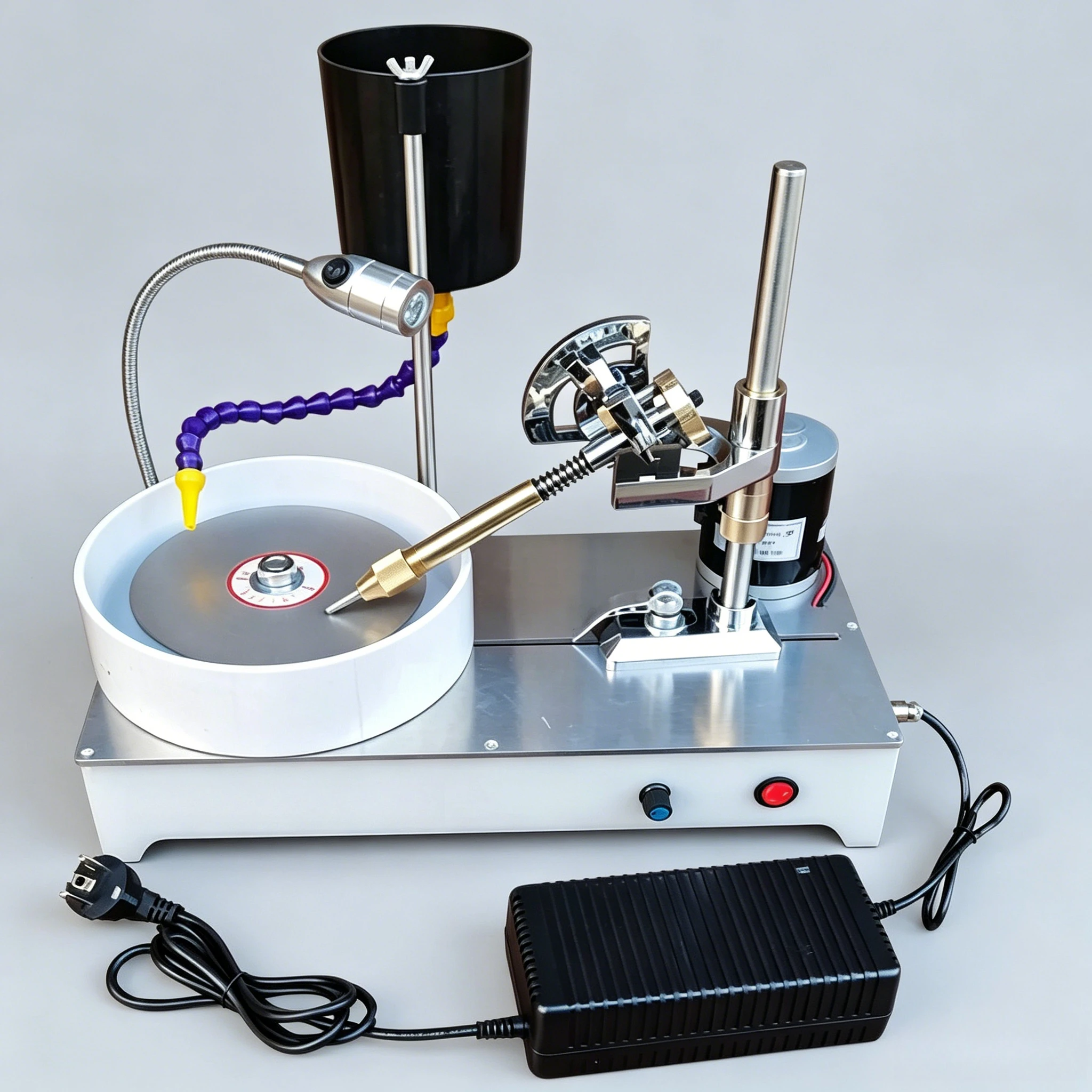 High Speed Gem Polisher 2800RPM  Compact 120W Lapidary Grinding Machine for Jewel Facet Processing New