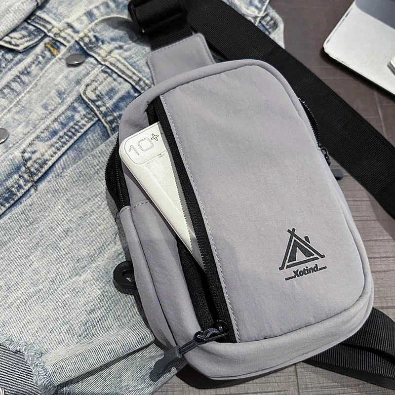 Marken-Brusttasche für Herren und Damen, modische Umhängetasche, wasserdichtes Nylon für Outdoor-Aktivitäten, Laufen, Radfahren, Reisen, Handytasche – Detail 21