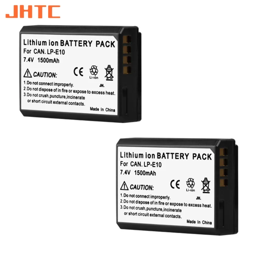 JHTC 1500mAh LP-E10 LP E10 Battery For Canon Rebel T3 T5 KISS X50 X701100D 1200D 1300D  LPE10 E10 Camera Battery