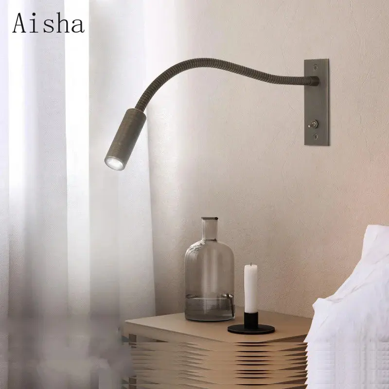 LED Reading Wall Light Recessed Hose Lamps Bedroom Bedside Living Room Wall Sconces for Home Indoor Lighting