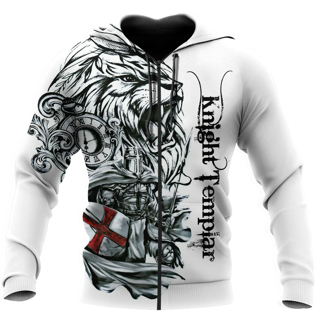 

Lion Knight Templar 3D Printed Men Hoodie Autumn and winter Unisex Deluxe Sweatshirt Zip Pullover Casual Streetwear