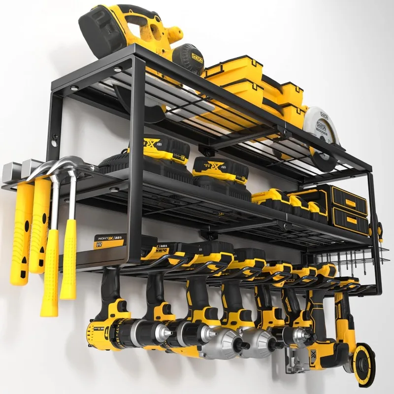 

Heavy Duty Power Tool Organizer Wall Mount, Cordless Drill Hanger Storage Rack, Battery Tools Holder with Charging Station S
