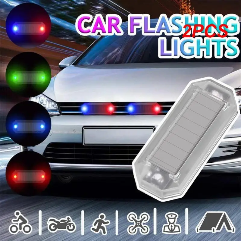

2 шт., автомобильный солнечный светодиодный мини-сигнальный светильник, ночная езда для мотоцикла, электромобиля, задний фонарь, анти-задний стробоскоп, предупреждение