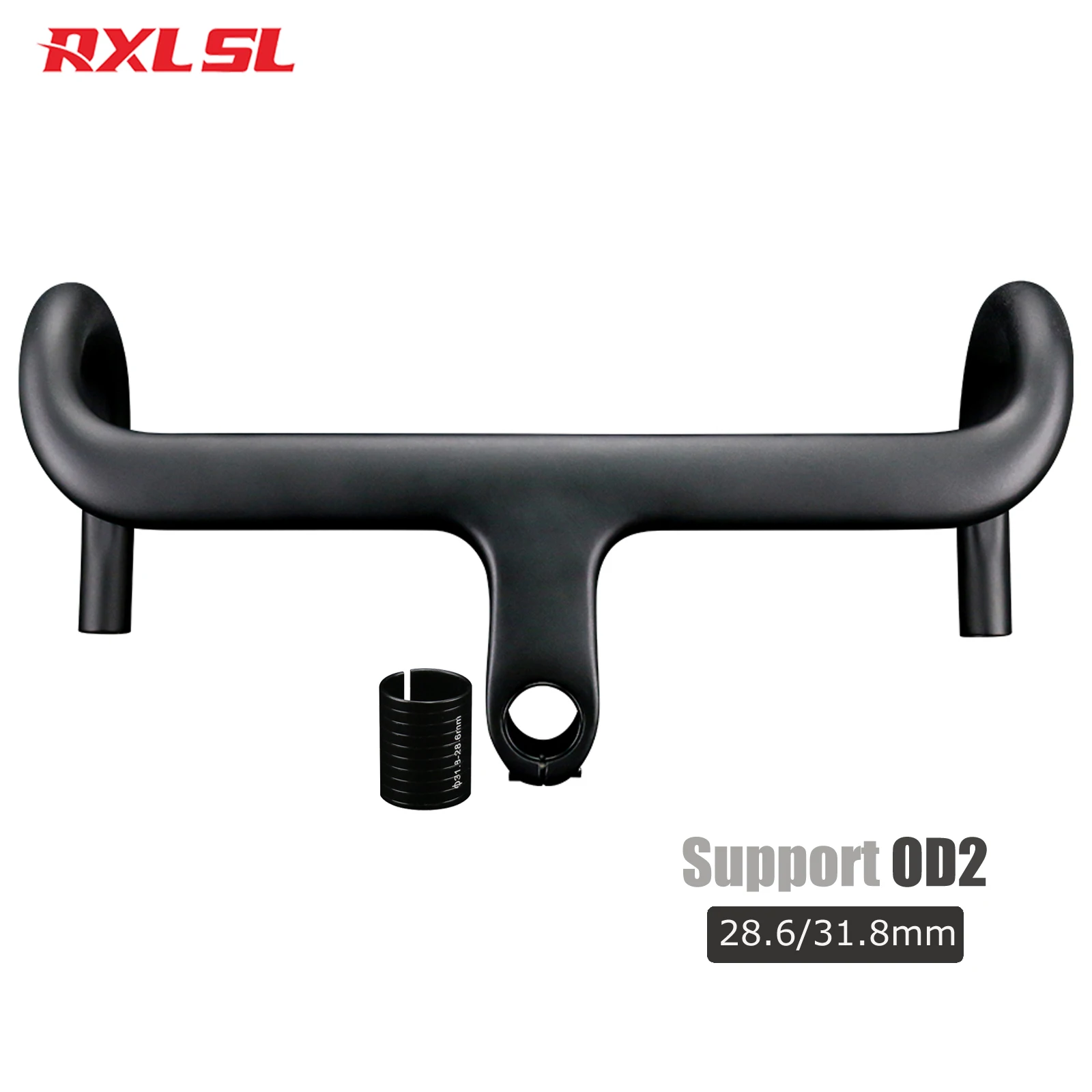 RXL SL-Manillar de carbono integrado para bicicleta de carretera, barra de mango para bici de carreras, enrutamiento interno, OD2, 28,6/31,8mm