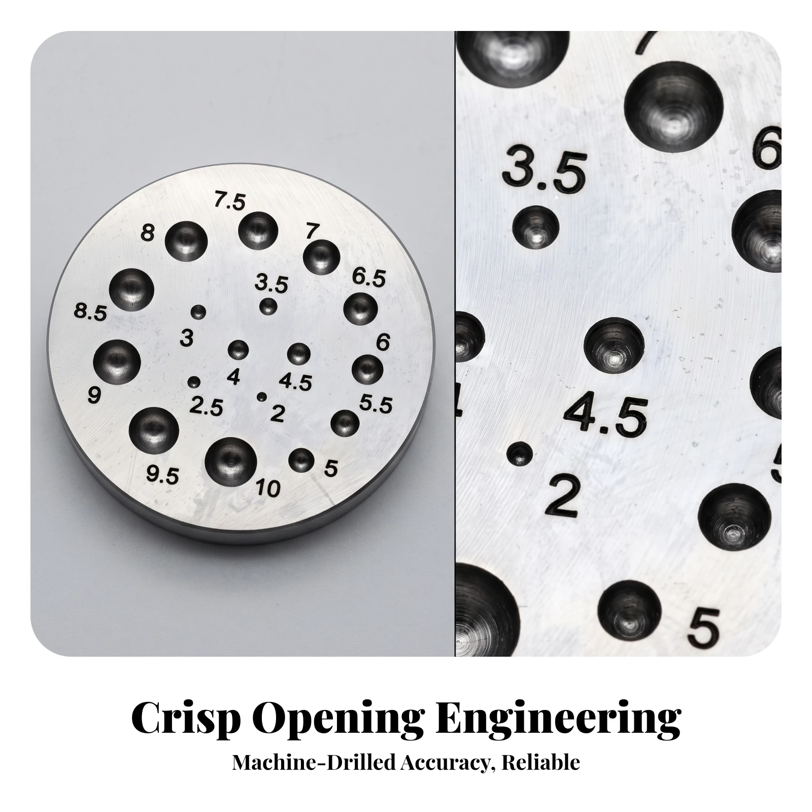 Steel Punch Plate with Socket Holes High-Strength Metal Punch Plate Jewelry Forming Block Long-Lasting Tool Brushed Silver