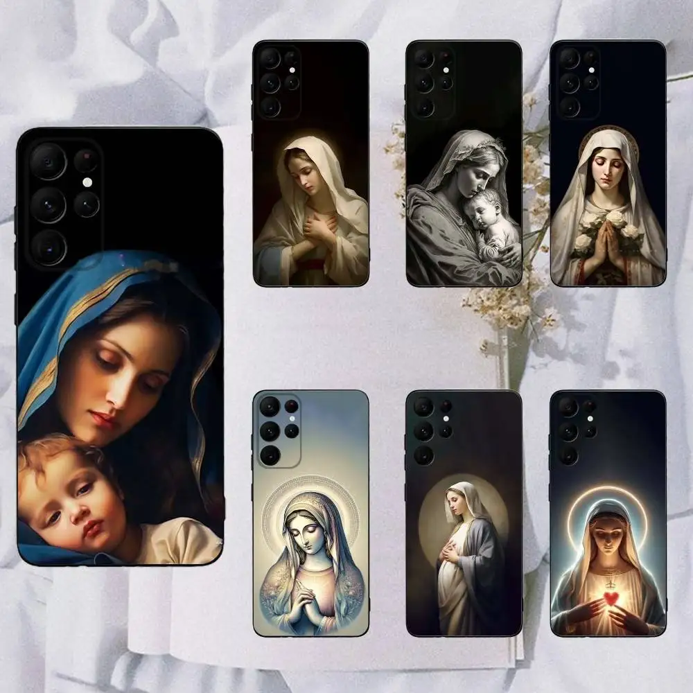 

Virgin Maria Mary Phone Case For Samsung Galaxy A13,A21s,A22,A31,A32,A52,A53,A71,A80,Soft Black Shell