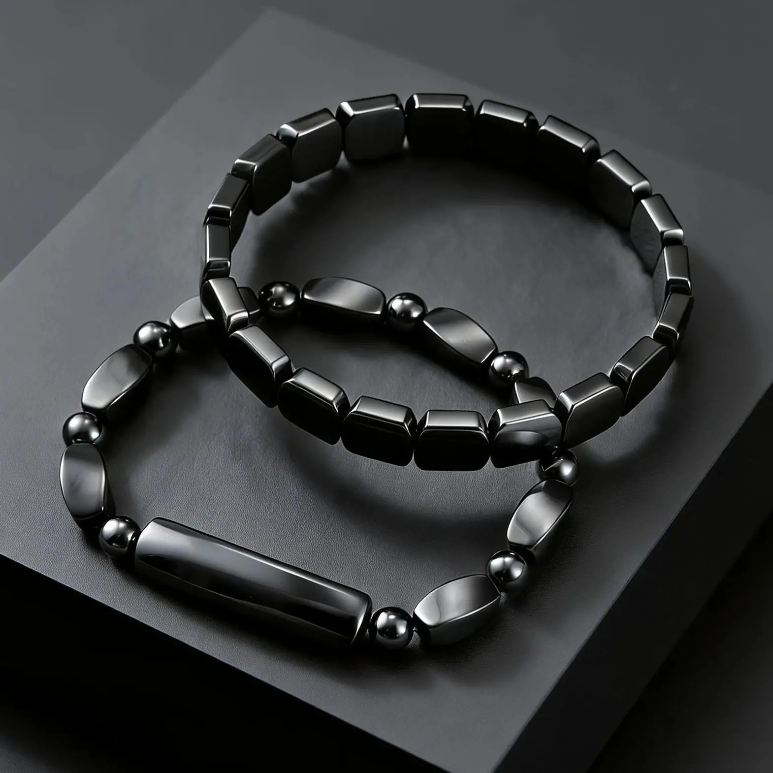Hematite Bracelet for Men Black Natural Stone Stretch Bracelet Reclaim Your Confidence Inspirational Fashion Jewelry Gift