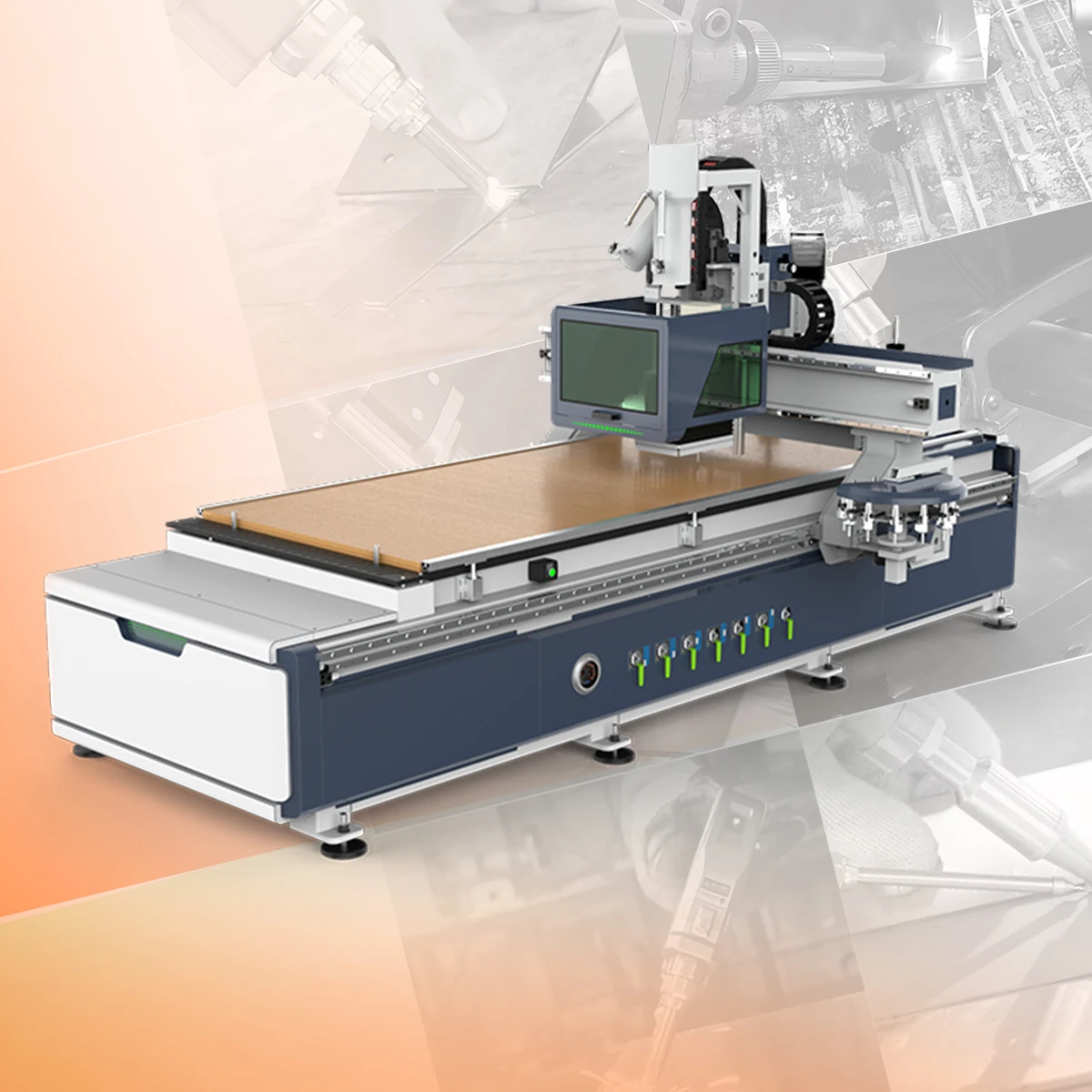 Industrial High-accuracy  3axis CNC Router Wood Carving Machine