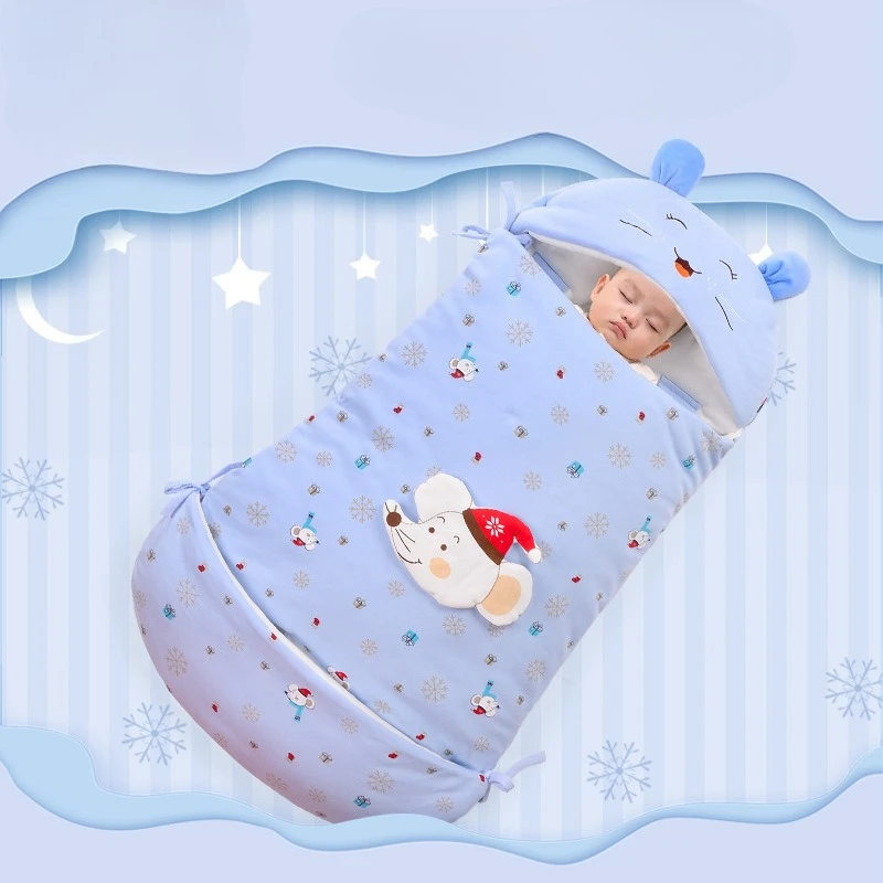 

Утолщенный детский спальный мешок на осень/зиму, противоударное одеяло, пеленальное одеяло из чистого хлопка с защитой от запутывания