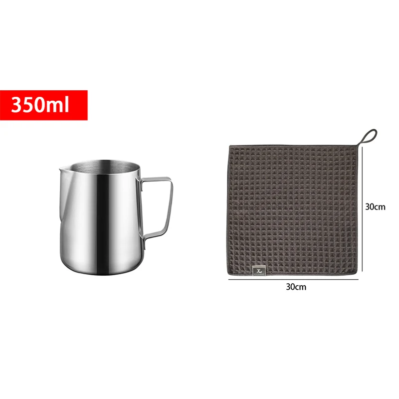 Milchaufschäumkrug aus Edelstahl, 350/600/1000 ml, Becherkrug, Barista, Kaffee, Latte, Cappuccino, Espresso, Milchkännchen, KFLHB01
