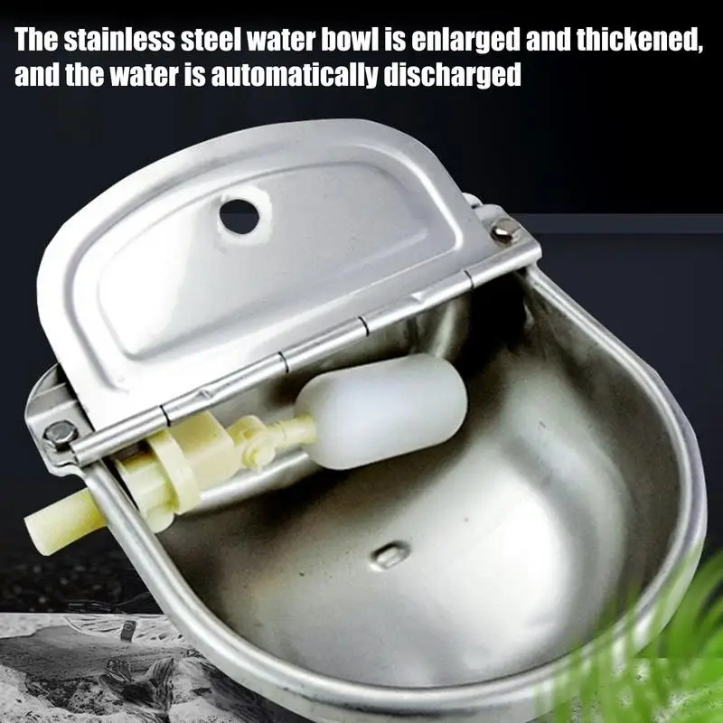 

Automatic Cattle Water Fountain Stainless Steel Animal Waterer Bowl Intelligent Float Valve Design Livestock Dispenser Container
