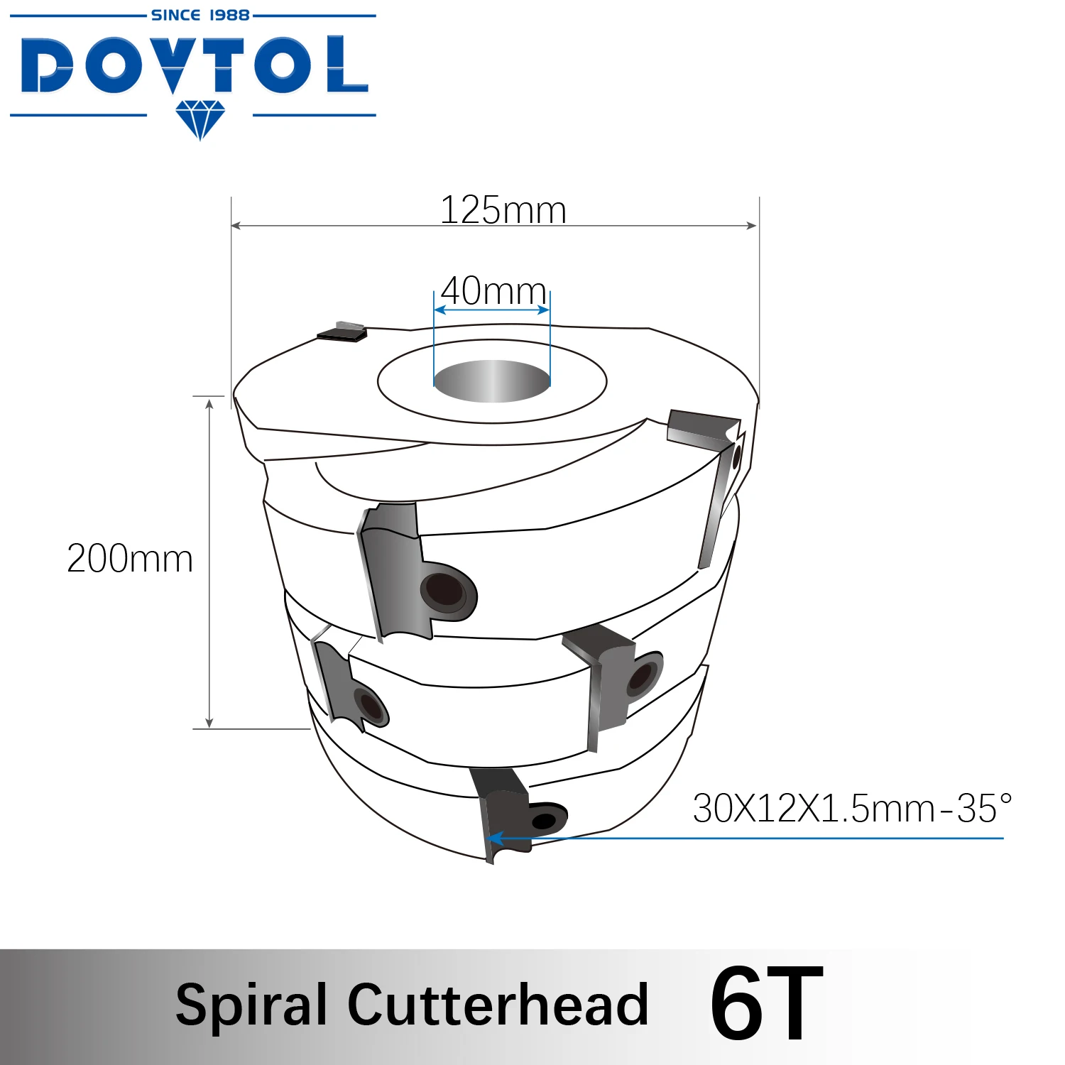 Heavy Cut Spiral Knife Shaft Helical Cutterhead Planer For Solid Wood Processing