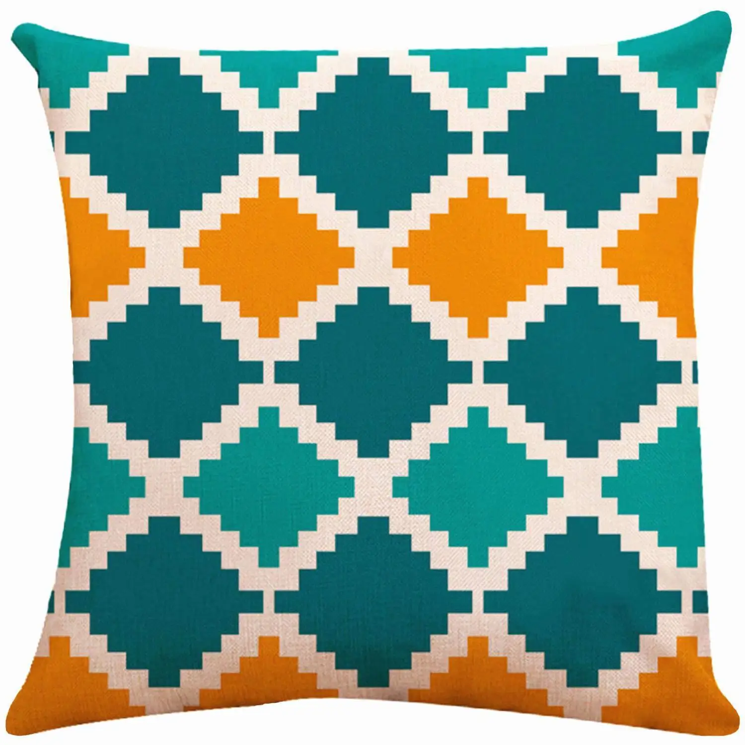 Abstract geometric wave pattern throw pillow cover with short plush print for living room sofa decoration cushion cover