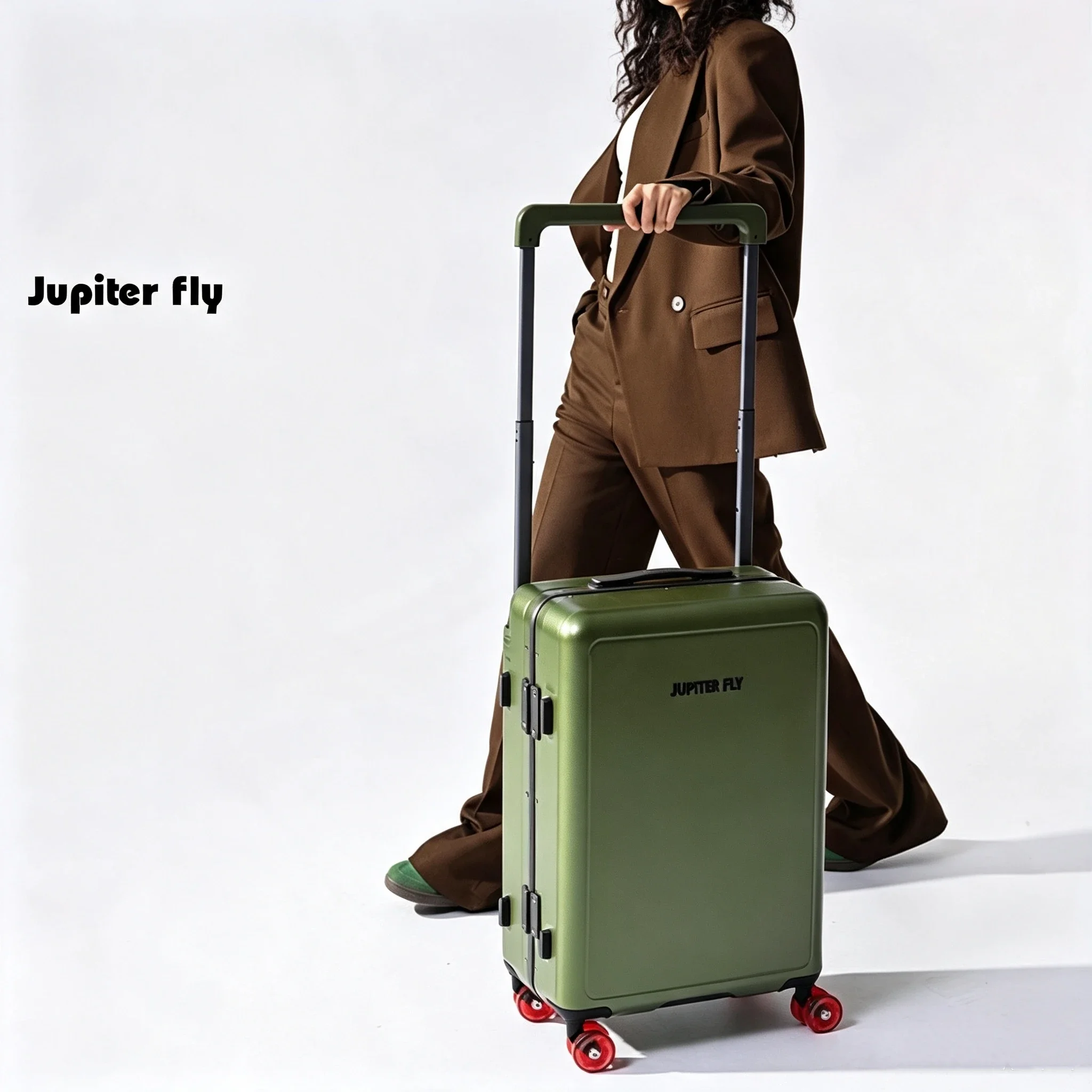 Deluxe Rolling Luggage with Aluminum Narrow Frame TSA Lock Suitcase High Quality PC Hard Shell Material Travel Wide Handle Case
