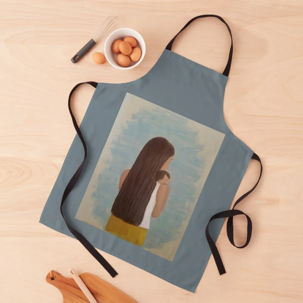 

Young mother with her baby Apron cooks clothes Waiter Uniforms Kitchen Front work gowns for women cleaning Apron