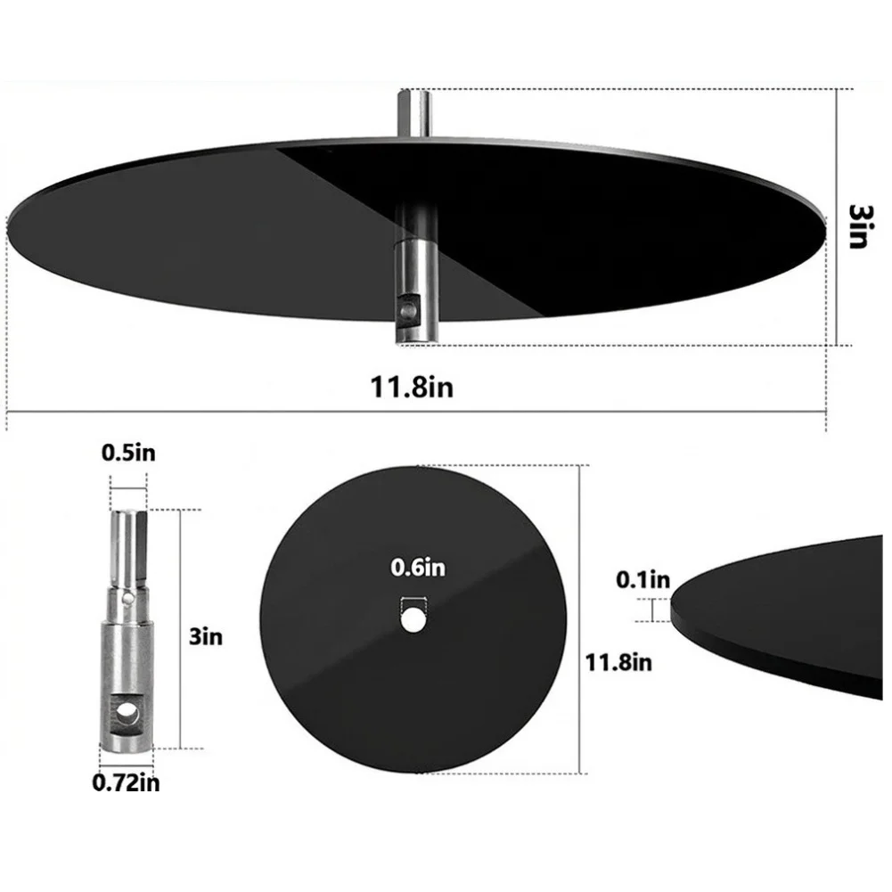 11.8 inch For Ice Drill Stop Plate Stainless Steel Safety Disc for For Ice Fishing Compatible with 3 inch Shafts
