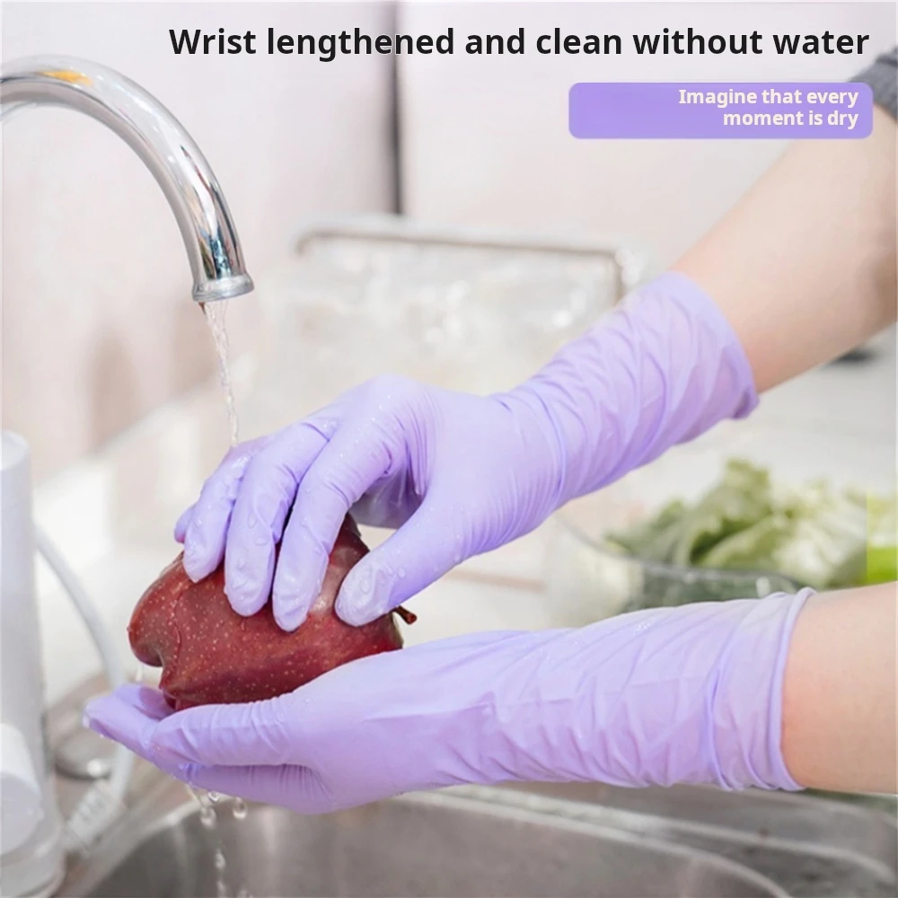 Nitrile Gloves, Kitchen Food Grade, Housekeeping Gloves, Medium Size, Pack of 30, Purple