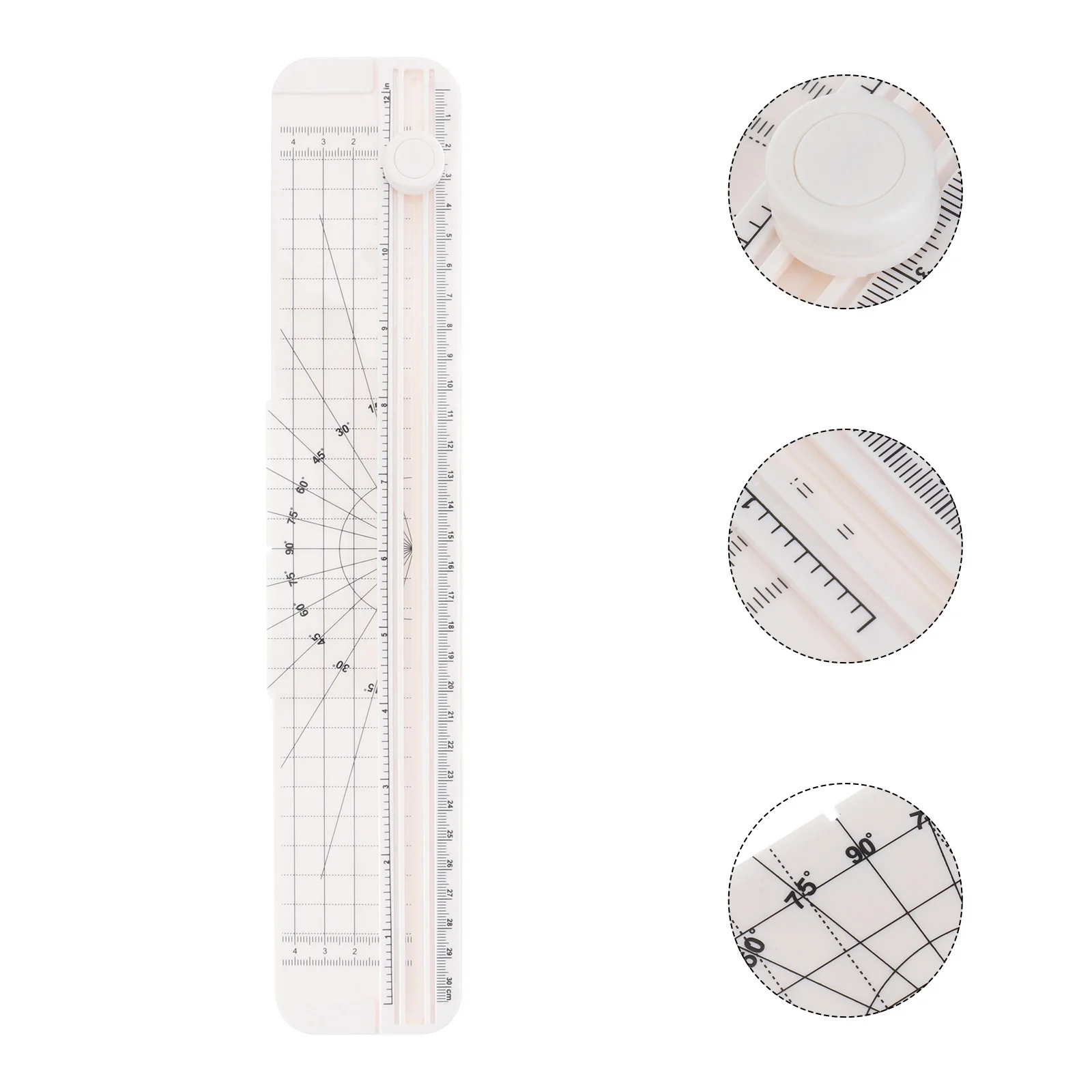 Portable Paper Trimmer A4 with No-Touch Safety Design Flat Compact Body Pull-Out Ruler for Precise Measurement Ideal for Home