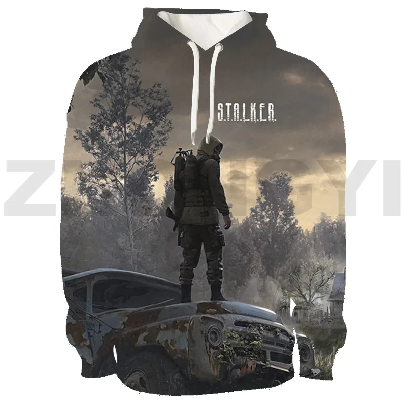 Fashion Stalker 2 Shadow Couple Clothes 3D S.T.A.L.K.E.R. 2 Heart of Game Printed Pullovers Cosplay Costume Daily Sudaderas Men