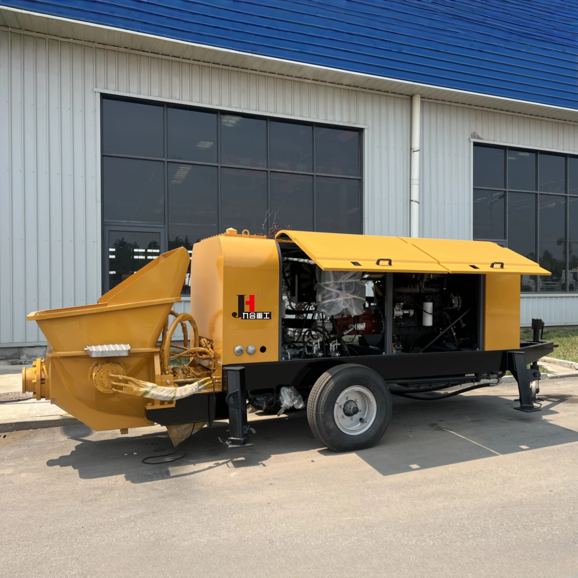 Diesel Engine 40-100 M3/h DHBT 40 50 60 80 100 Concrete Pump Hydraulic Trailer Concrete Pump