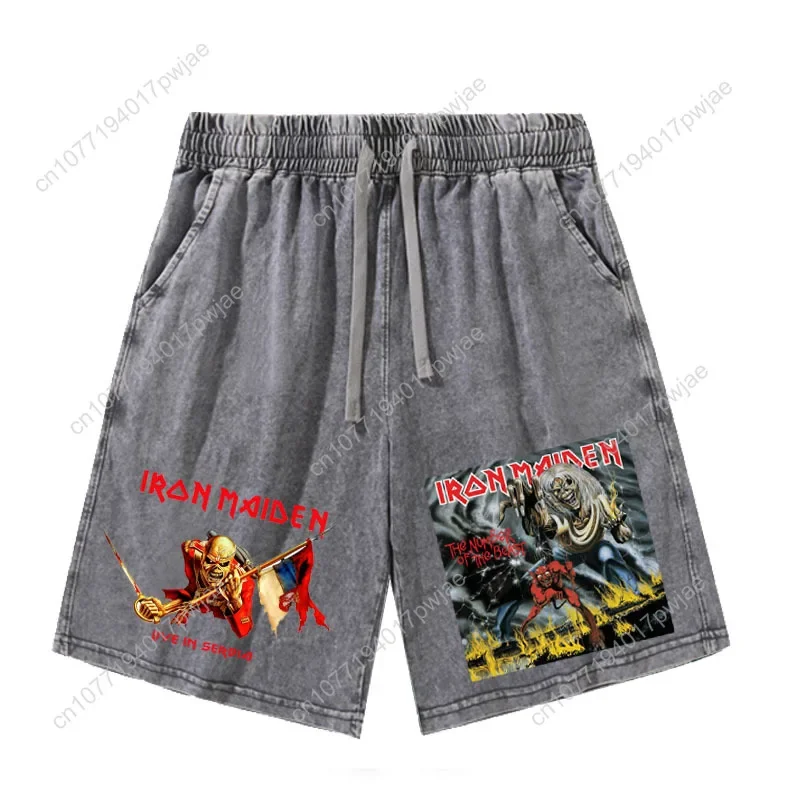 I-Iron M-Maidens روك باند السراويل رجل امرأة مراهق ريترو سراويل قصيرة خمر القطن مطاطا لينة شورتات للبحر السراويل المخصصة #3