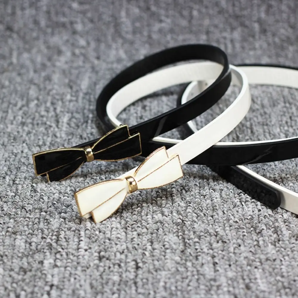 

Trendy Adjustable Bow-knot Thin Belt Sturdy Comfortable Women's Jeans Belt Simple Suit Trousers Vintage Belt Waist Accessory