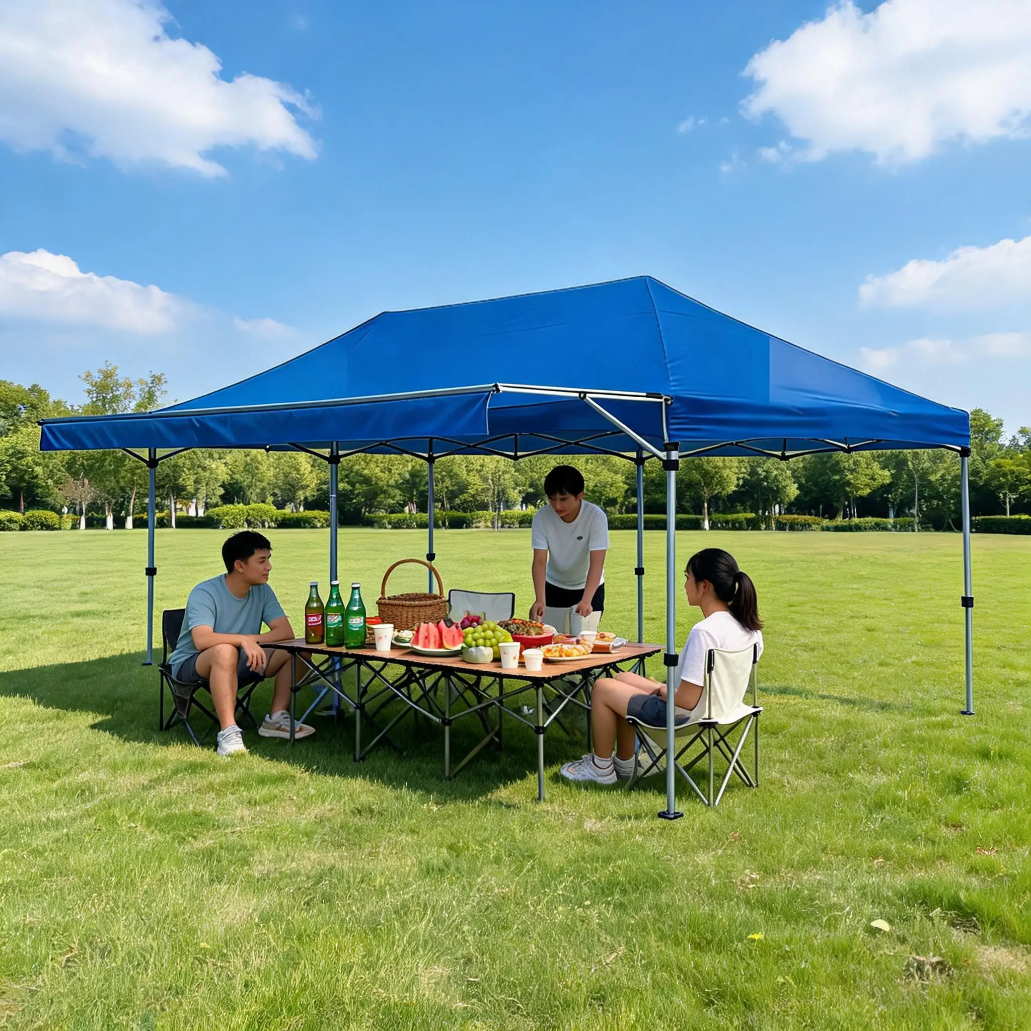 

10x20FT Heavy Duty Pop Up Canopy Tent, Instant Shelter with Easy One-Person Setup, Water Resistant Portable Sun Shelter for Outdoor Events, Party, Camping, Picnic, Patio