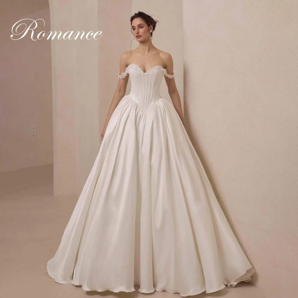 

Elegant Sweetheart Beading Lace A-Line Wedding Dresses Women 2025 Off The Shoulder Backless Stain Vestidos De Novia Customized