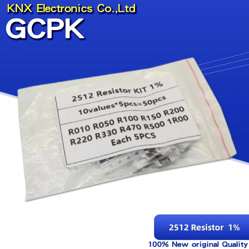 50pcs 2512 SMD Resistor 1W 1% 0.1R 0.1 ohm R100 R010 R020 R050 R100 R200 R220 R330 R470 R500 1R00 100% original new