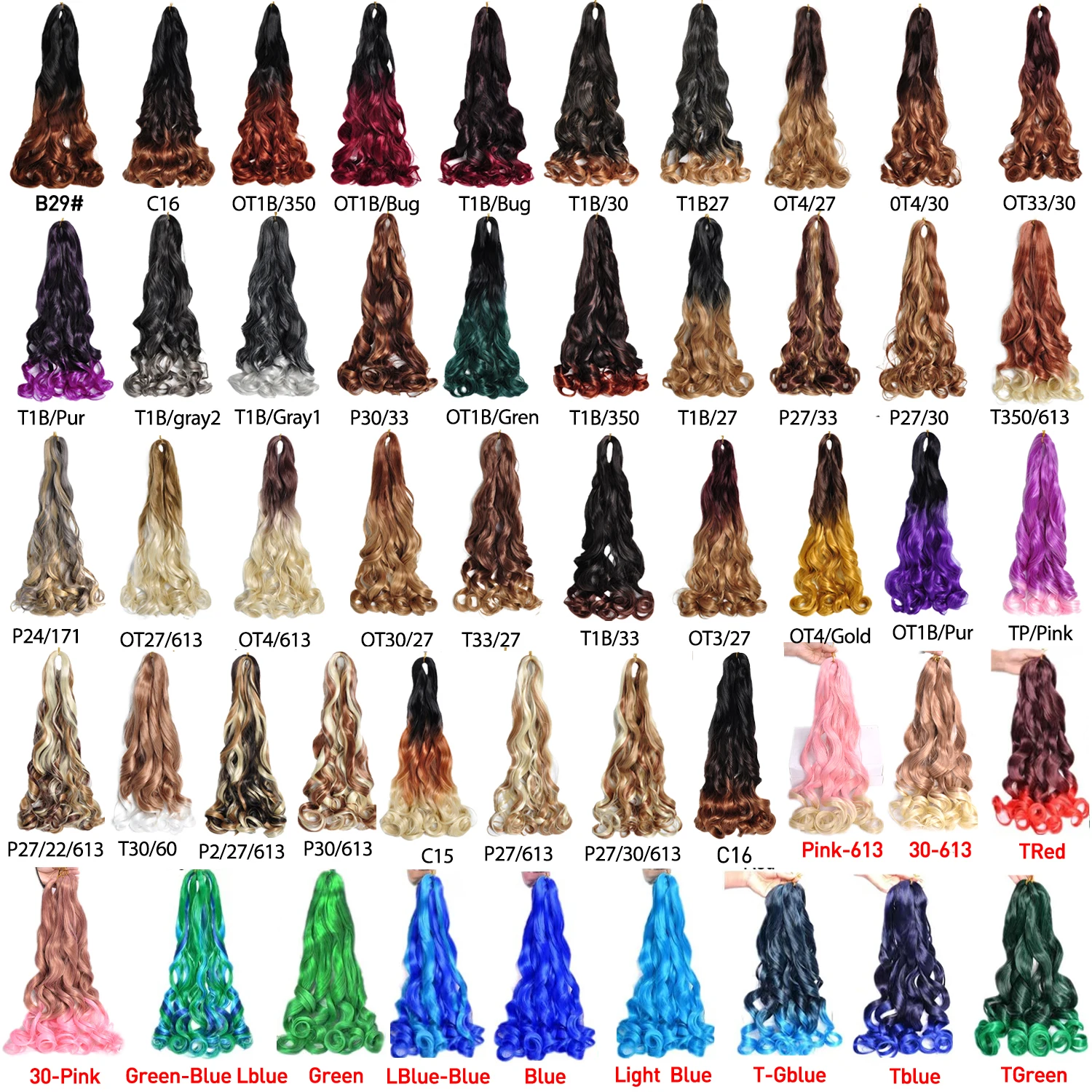 French Curls Braiding Hair Extensions Synthetic Spanish Curl Hair Loose Wave Spiral Curl Braids High Temperature