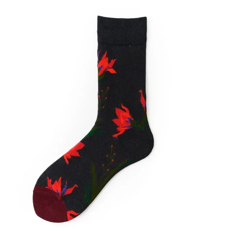 3 Pairs Cotton Socks Set High-Quality Men's & Women's British Style Casual Harajuku Fashion Novelty Literary Couple Socks