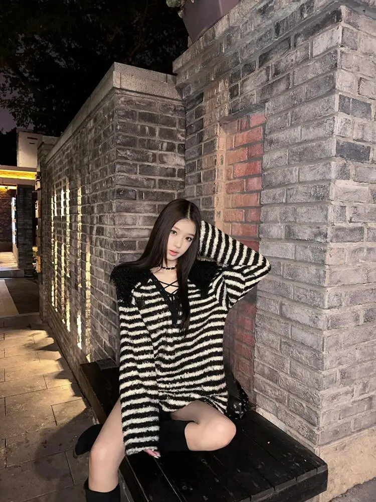 البلوزات لاعبا البلوفرات النسائية متماسكة الكروشيه فضفاضة غير النظامية الصلبة BF Y2K اجتماع الأعمال المهنية الحديثة بسيطة الرياضة