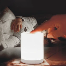 Lâmpada de mesa led usb recarregável para sala estar cabeceira controle remoto toque regulável proteção para os olhos estudo luz da noite