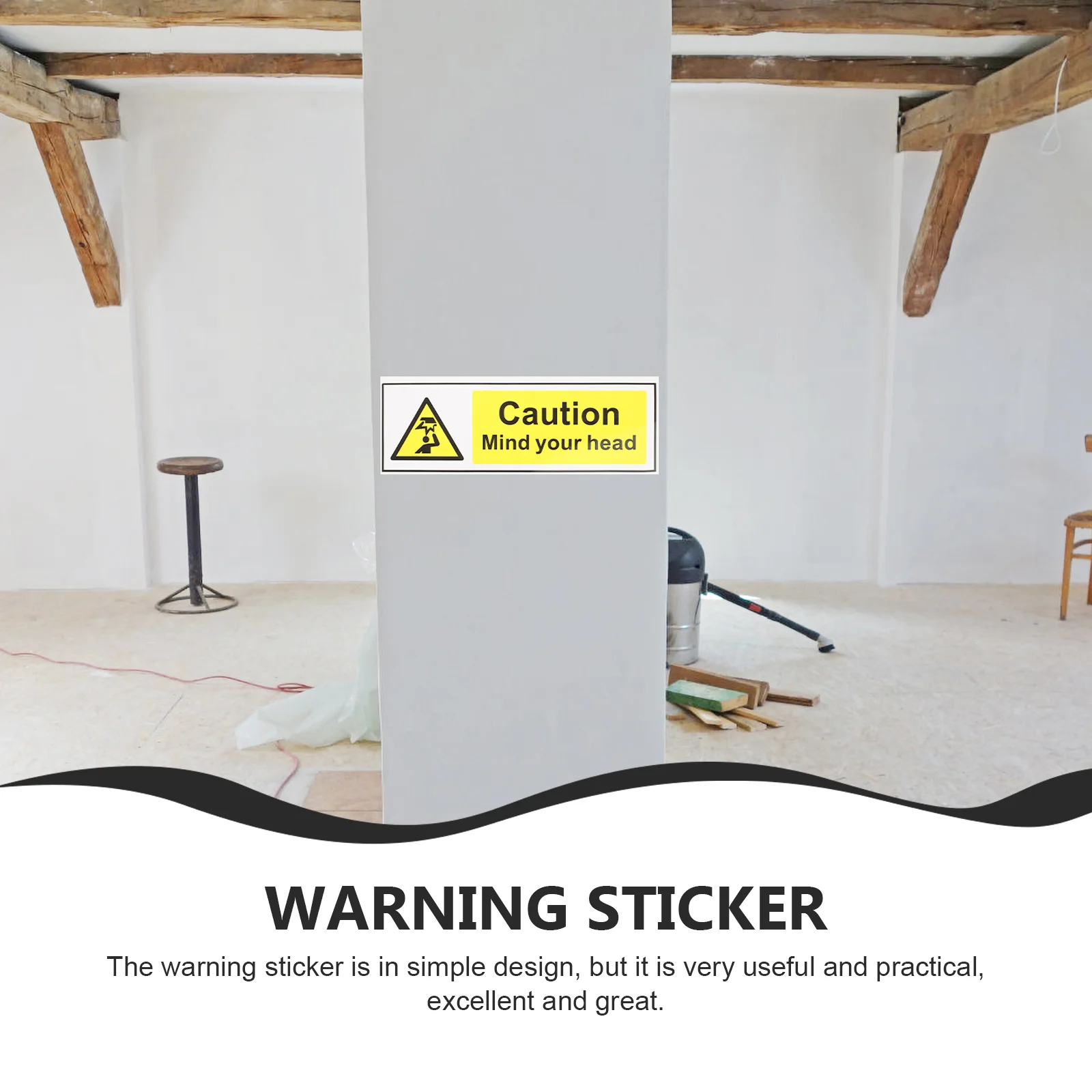 Label Careful Head Stickers Nail Mind Wave Pvc Felt Watch Your Caution Warning Sign