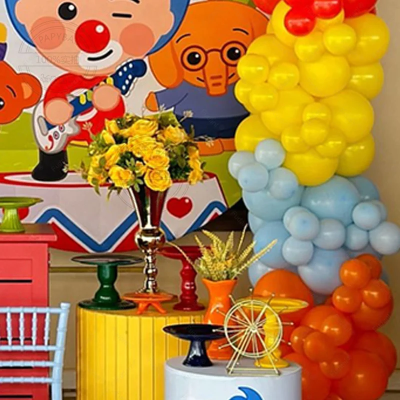 183pcs Circus Clown Themed Party Balloons Red Yellow Blue Latex Balloon Arch Kit Child Birthday Baby Shower Decorative Balloon