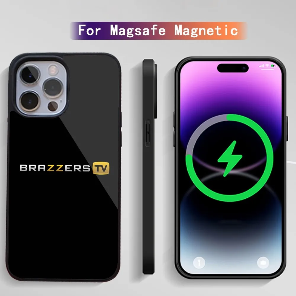 Sexy B-Brazzers Phone Case For iPhone 15 14 13 12 11 Plus Pro Max Magsafe Magnetic Wireless Charging