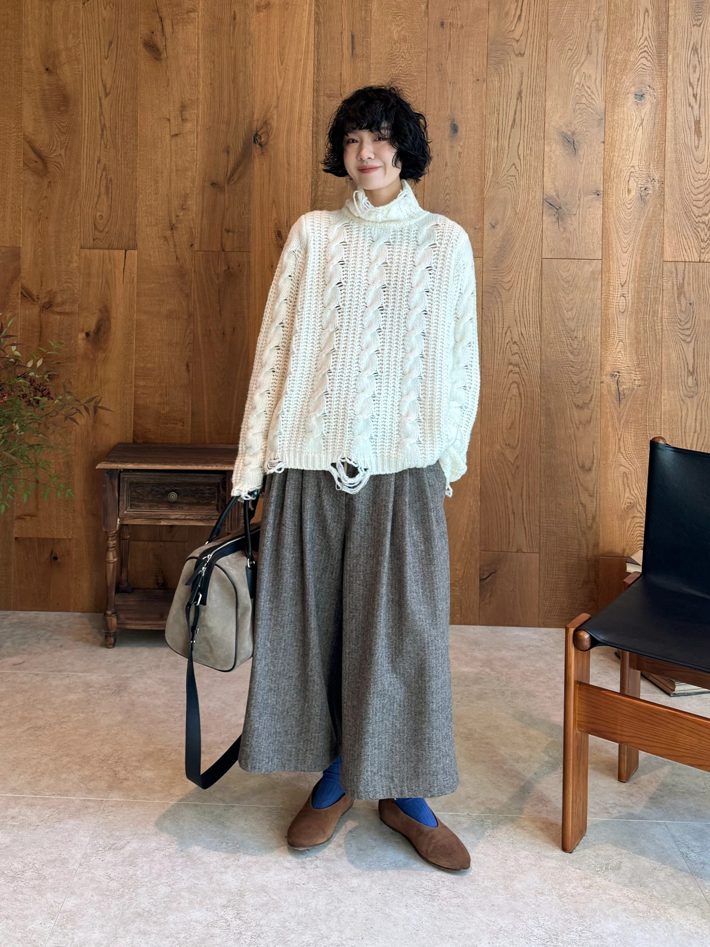 

Loose High Collar Knitted Sweater Women Winter Casual Sle Mixed Wool Camere Yarn Comfortable Fit Faion Design