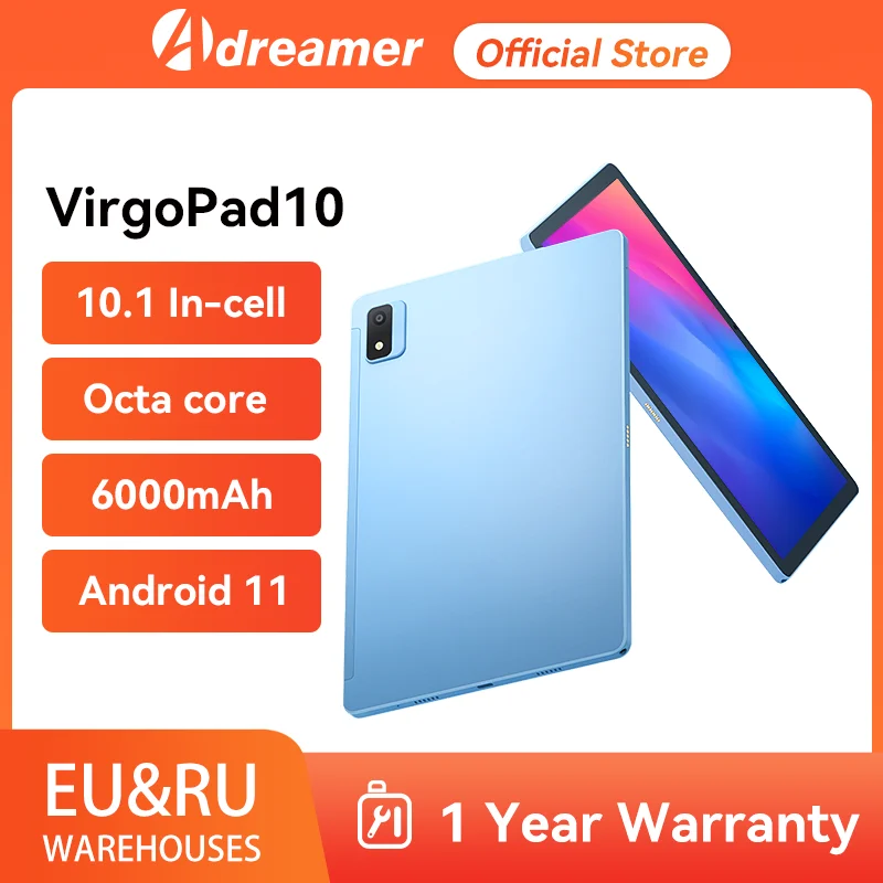 Adreamer 10.1인치 태블릿 1920X1200 4GB RAM 64GB ROM 고속 충전 6000mAh 4G LTE 금속 케이스 옥타 코어 태블릿