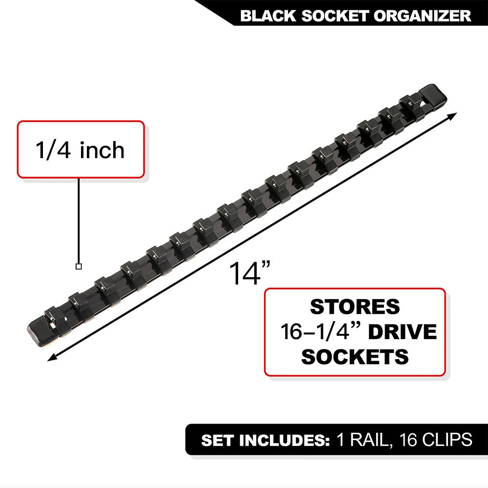 1/4 "3/8" 1/2 "Wrench Houders Rechte Plastic Universele Socket Organizer Rail Beugel Reparatie gereedschap Socket muursleutel Thuis Gereedschap